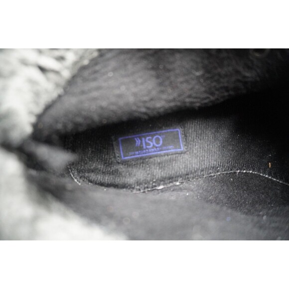 Isotoner Joanne Blacc Suede Faux Fur Lined Lace Up Ankle Boots Lug Sole Sz 8.5M - Picture 8 of 9